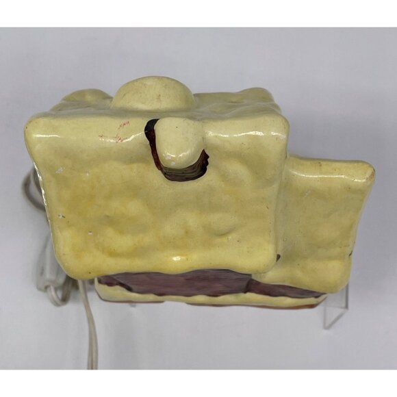 Vtg Holiday Ceramic Illuminated Cabin Snow House Hand Painted Village - Picture 5 of 15